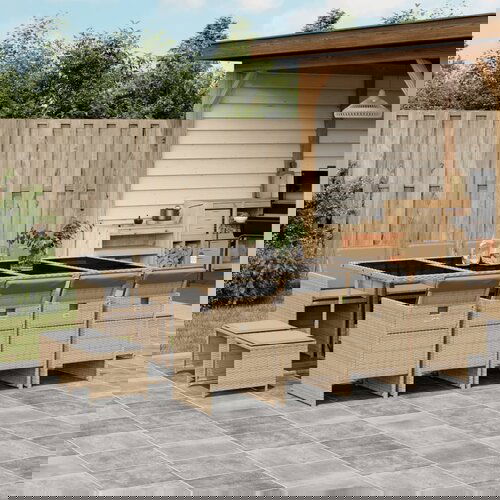 vidaXL 13-dijelni vrtni blagovaonski set od poliratana s jastucima bež Cijene