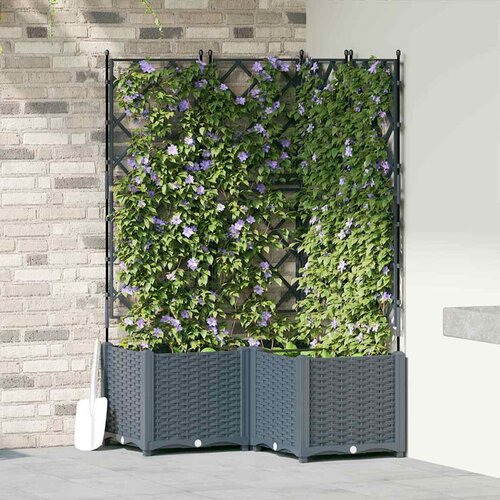  Vrtna saksija 3 pcs Svijetlo siva 80 x 80 x 143 cm Plastika Cene