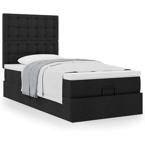 vidaXL otomanski okvir kreveta s madraca crni 80x200cm od tkanine Cene
