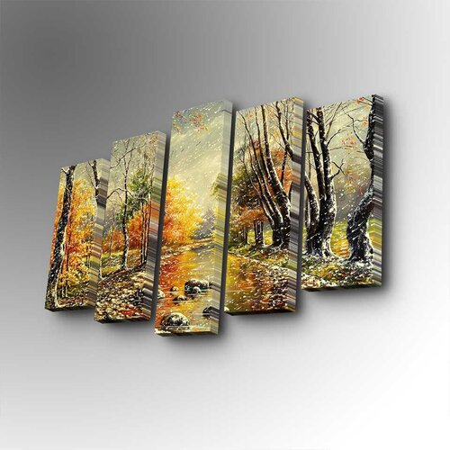 Wallity 5PUC-131 multicolor decorative canvas painting (5 pieces) Cene