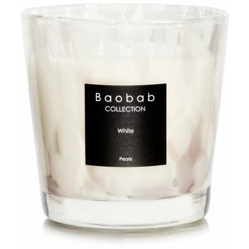 Baobab Pearls White dišeča sveča 8 cm