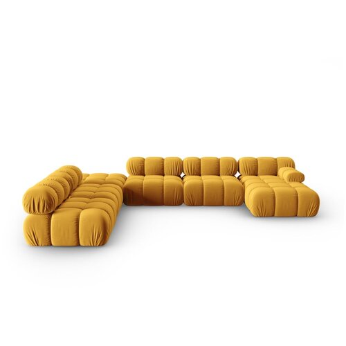 Micadoni Home rumena žametna sedežna garnitura 379 cm bellis &amp;ndash; Slike