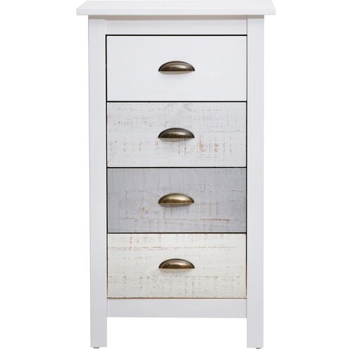 Marckeric visoka bijelo-siva komoda s 4 ladice Romantica, 46 x 80 cm Cijene