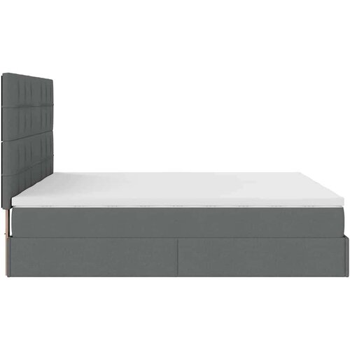 VidaXL Okvir kreveta s madracima tamnosivi 180x200cm tkanine Slike