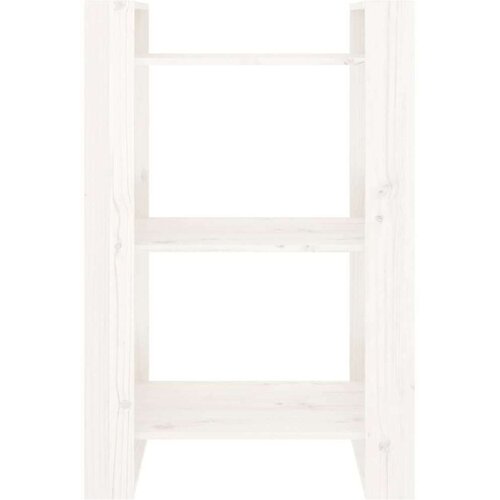  Knjižna omara/pregrada bela 60x35x91 cm trdna borovina, (20705695) Slike
