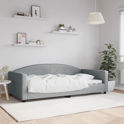 VidaXL Raztegljiva postelja svetlo siva 100x200 cm blago Slike