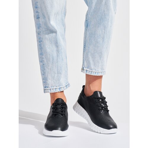 Shelvt Black openwork shoes by Sergio Leone Slike