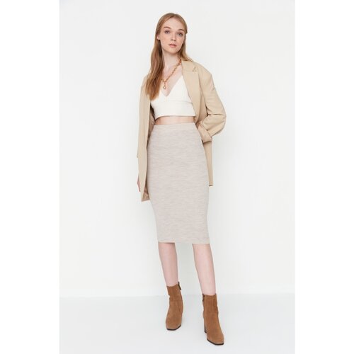 Trendyol Beige Pencil Knitwear Skirt Slike