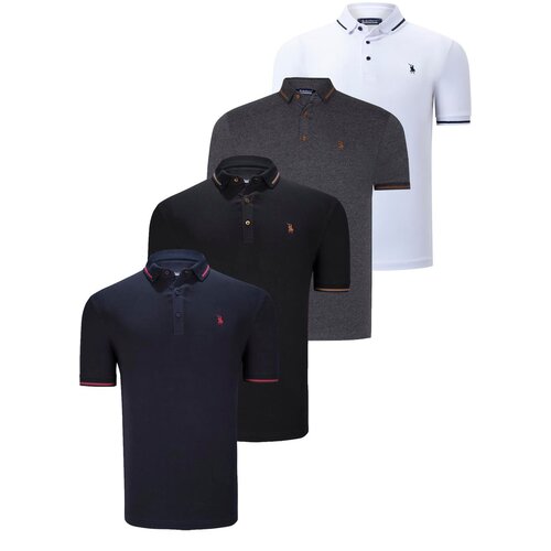 Dewberry QUADRUPLE SET T8586 MEN&amp;#039;S T-SHIRT-BLACK-WHITE-NAVY-ANTHRACITE Slike