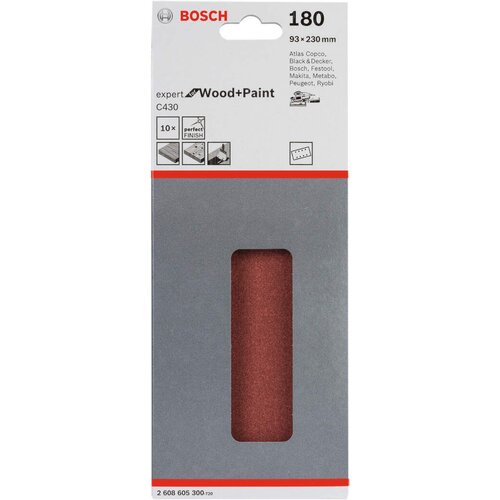 Bosch brusni list C430, 93 x 230mm - granulacija 180; pakovanje od 10 komada (2608605300) Slike