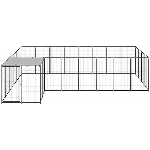  Kavez za pse crni 10,89 m&amp;sup2; čelični Slike