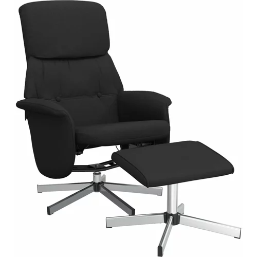 vidaXL Naslanjač s stolčkom za noge črno blago, (20957919)