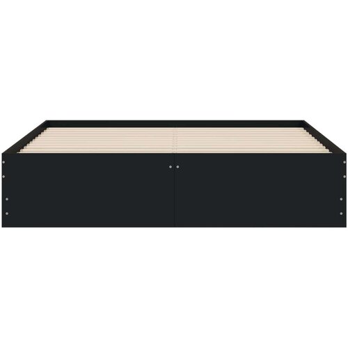 VidaXL okvir za krevet s ladicama crni 140x190 cm konstruirano drvo Slike