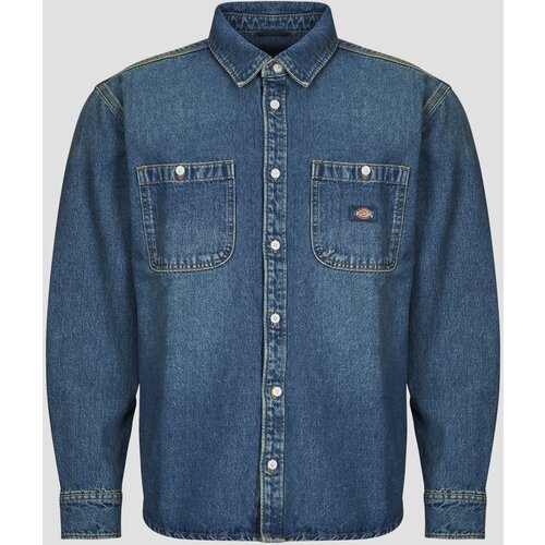 Dickies Srajce z dolgimi rokavi MECHANIC DENIM SHIRT LS KHAKI TINTED BLUE Modra Slike