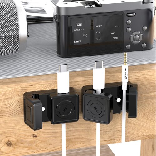 INF Organizator za kable z magnetom, 2 kosa, dvostranski lepilni trak Black, (22104959) Cene