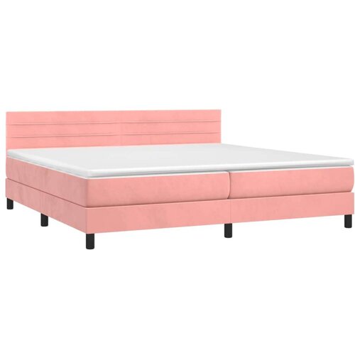  Box spring s madracem LED ružičasti 200x200cm bar&amp;scaron;unasti Slike