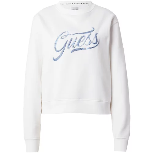 Guess Sweater majica kraljevsko plava / srebrno siva / prozirna / bijela