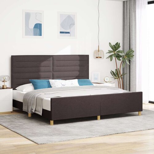  Postelja Temno Rjava 200x200 cm Tkanina, (22049262) Slike