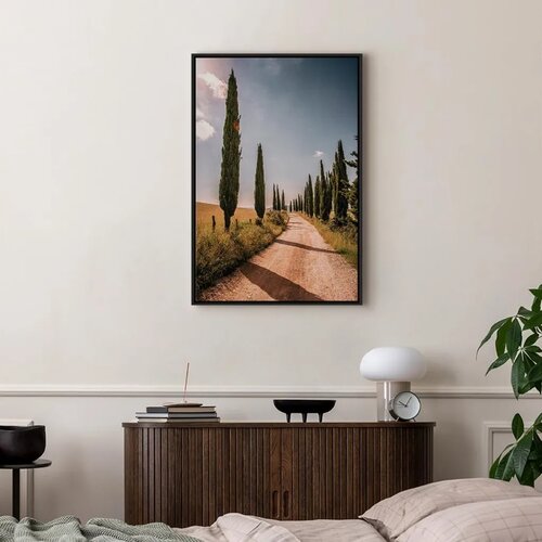  Slika - Italian cypresses (1 Part) Vertical 80x120 U crnom drvenom okviru Cijene