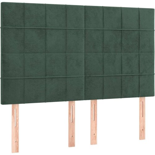 vidaXL Box spring postelja z vzmetnico temno zelena 140x200 Cene