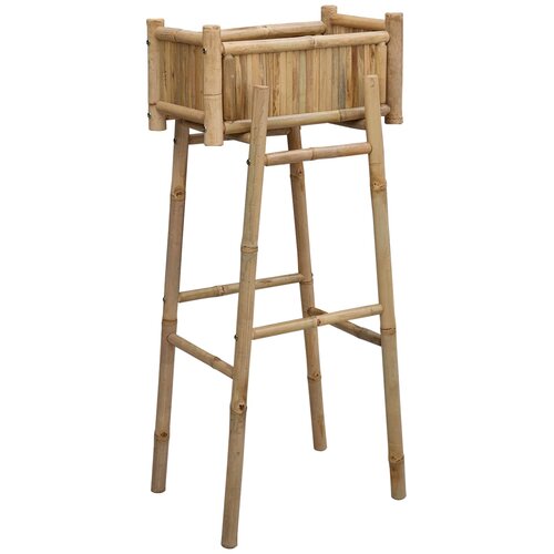  Vrtni saksija s držačem Prirodna 50 x 38 x 114 cm Bambus Slike
