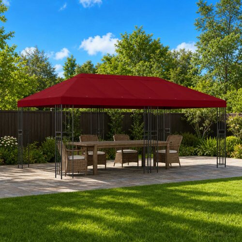 Paviljon s bočnim stranama 6 x 3 m Tamno crvena Cijene