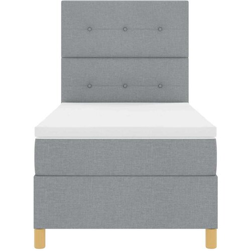  LED Box Spring Krevet Svijetlo siva 90 x 200 cm tkanina Slike