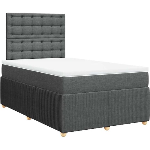  Krevet box spring s madracem tamnosivi 120 x 190 cm tkanina Slike