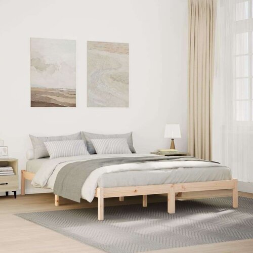  Dugi okvir kreveta bez madraca 160 x 210 cm od borovine Cijene