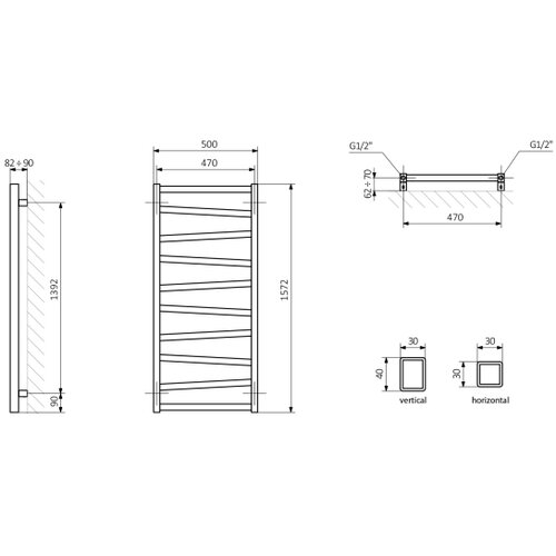 Sapho kupatilski radijator zig 157x50 cm beli Slike