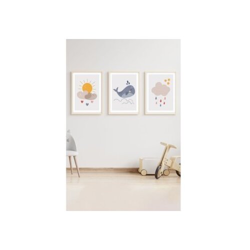 WALLXPERT Uokvirena slika Huhu152, 35x50 cm, 3 dijela Cijene