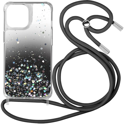 AVIZAR Trden ovitek z ble&amp;scaron;cicami za iPhone 13 Pro Max, odporen na udarce, z nastavljivo vrvico - preliv crne barve, (20632078) Slike
