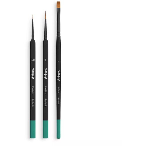 Vallejo starter set (round No.1 & 3/0 triangular handle, flat Cene