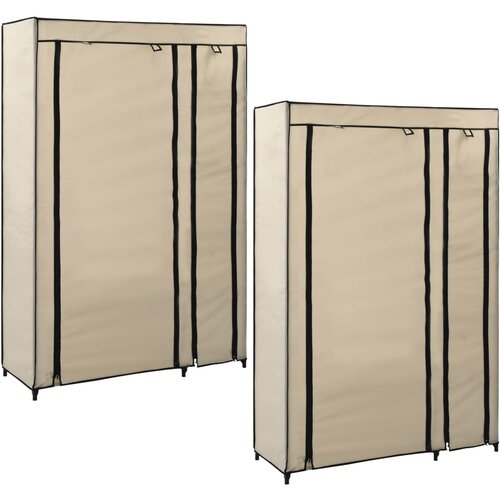 The Living Store Zložljiva garderobna omara 2 kosa blago 110x45x175 cm krem - Zložljiva Omara, (21434359) Cene