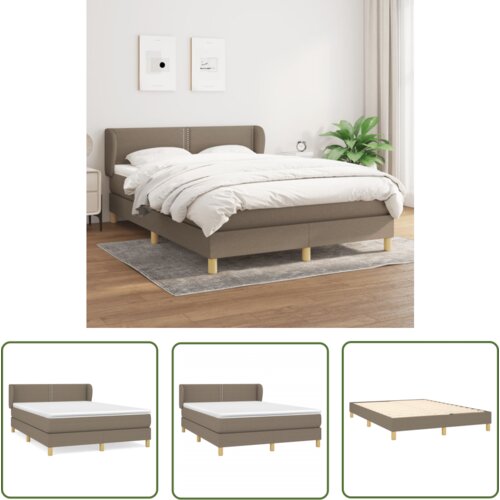 The Living Store Box spring postelja z vzmetnico taupe 140x200 cm blago - Box Spring Postelja, (21737480) Slike