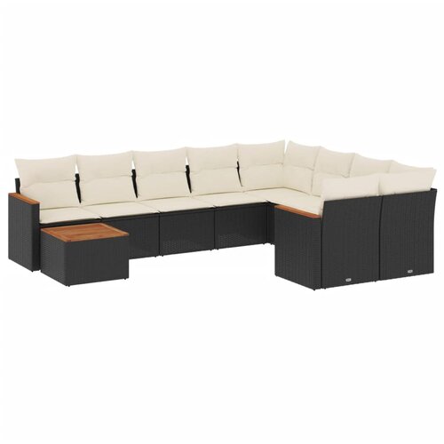  10-dijelni set vrtnih sofa od poliratana s jastucima Slike