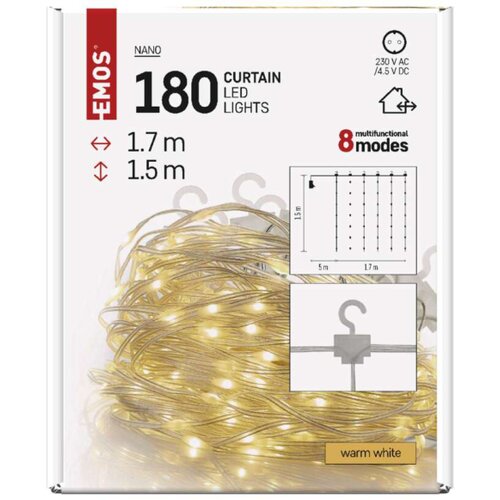 Emos Novogodi&scaron;nji LED lanac zavesa 240 LED dioda, 1.7 x 1.5m Cene