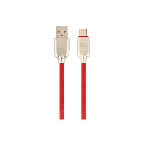 Gembird USB 2.0 kabl Premium rubber Type-C USB charging and data cable, 2 m, black, CC-USB2R-AMCM-2M Slike
