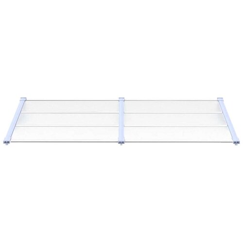 VidaXL Nadstre&amp;scaron;nica za vrata siva i prozirna 199 x 90 cm polikarbonat Slike
