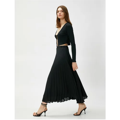 Koton Pleated Skirt Long Waist Elastic