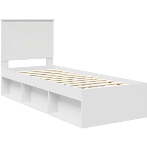  Okvir za krevet Bijelo 75 x 190 cm Čvrsto borovo drvo Slike