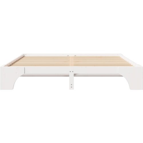  Krevetni okvir Bijela Masivno drvo 200 x 200 cm Minimalistički Slike