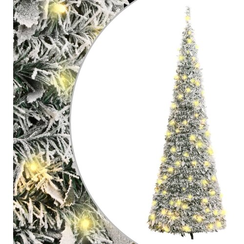 vidaXL Umetna novoletna jelka s snegom pop-up 200 LED diod 210 cm Cene