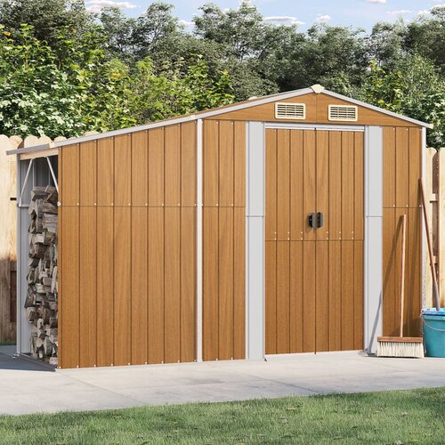 VidaXL Vrtna lopa rjava 277x93x179 cm pocinkano jeklo Slike