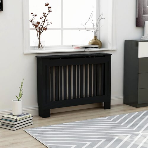 vidaXL Pokrov za radiator črn 112x19x81,5 cm mediapan, (20769783) Cene