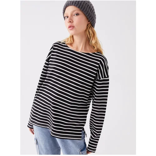 LC Waikiki Women's Crew Neck Striped Long Sleeved T-Shirt