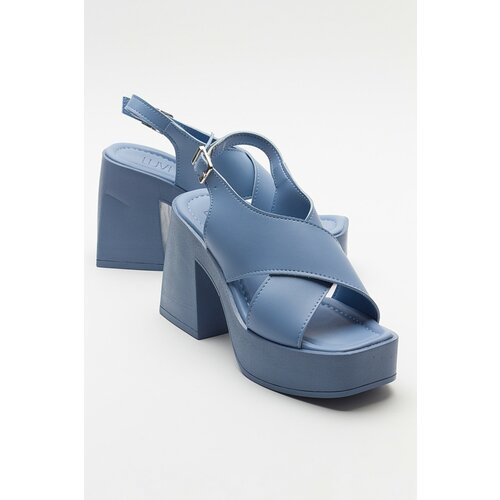 LuviShoes COVA Baby Blue Women's Heeled Sandals Slike
