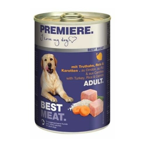 Premiere dog best meat konzerva za pse adult - ćuretina, šargarepa i pirinač 400g Slike