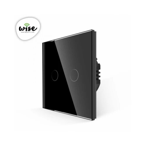 Wise prekidac na dodir - 2 tastera, stakleni panel crni Cene