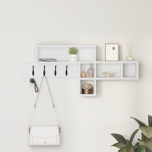 vidaXL Nadwyčajna obešalnik za plašče s polico Bela 100 x 12 x 43.5 cm Cene